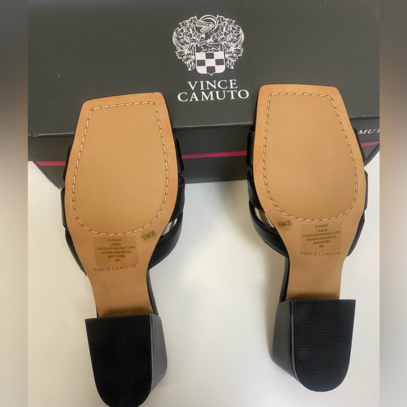 Vince Camuto Women's Sz 5 1/2M VC-Selaries Block Heel Sandal Heeled Black - Picture 3 of 9